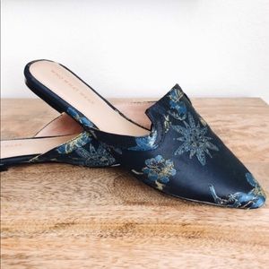 Who What Wear Honor Satin Brocade Mules